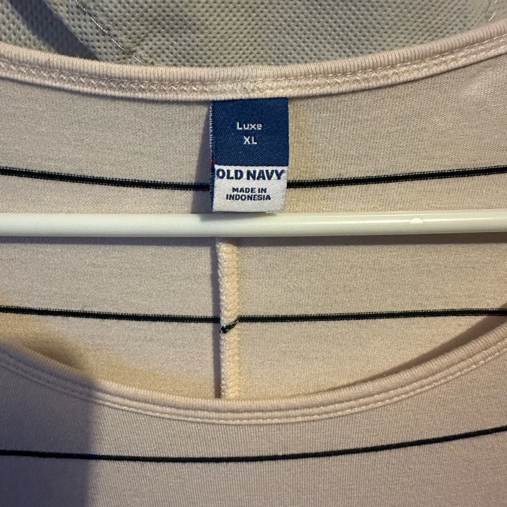 Old Navy Luxe XL Cream and Black Striped Top